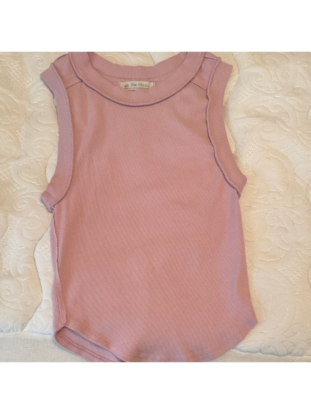 We The Free Soft Pink Ribbed Knit